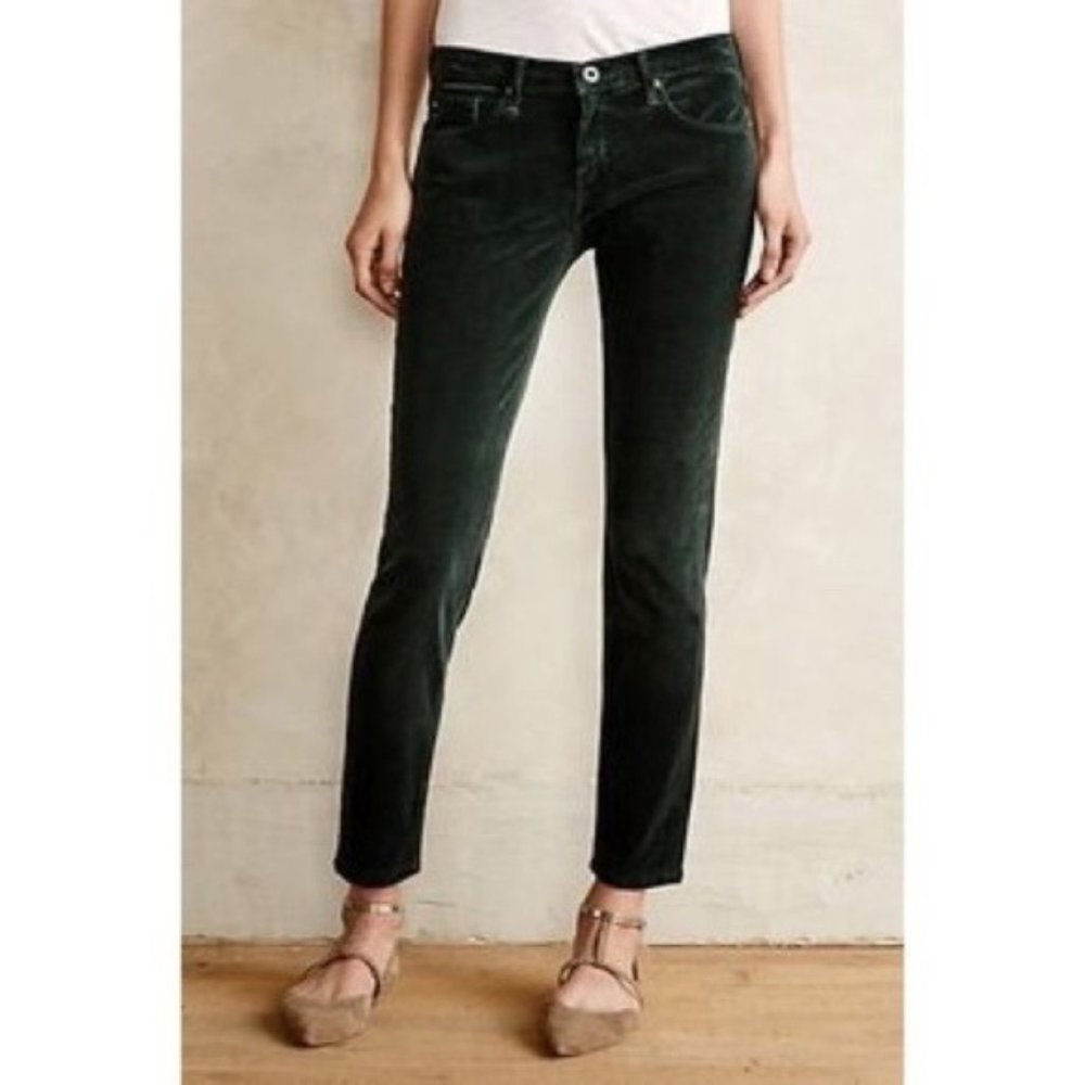 AG Stevie Slim Straight Green Corduroy Pant 26